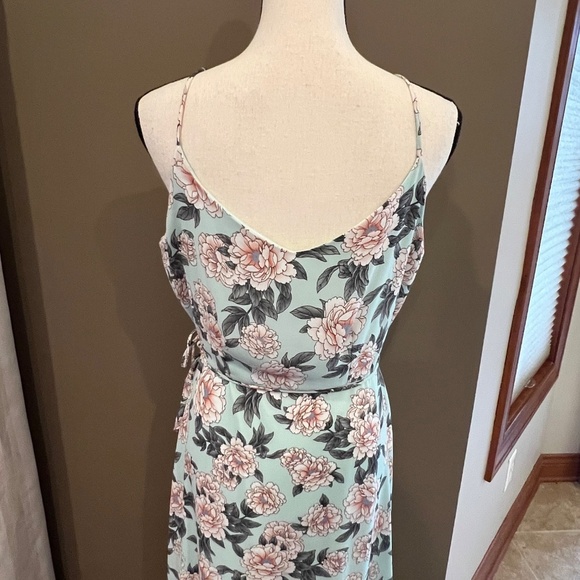 Altar'd State Women's Mint Floral Ruffle lined boho Dress, Size Medium - Picture 5 of 16